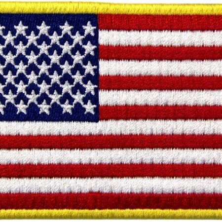 american flag patch premium embroidered, 3.5in