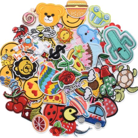 60pcs random assorted styles embroidered patches