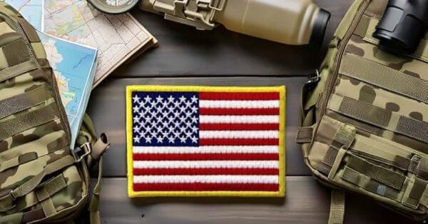american flag patch premium embroidered, 3.5in