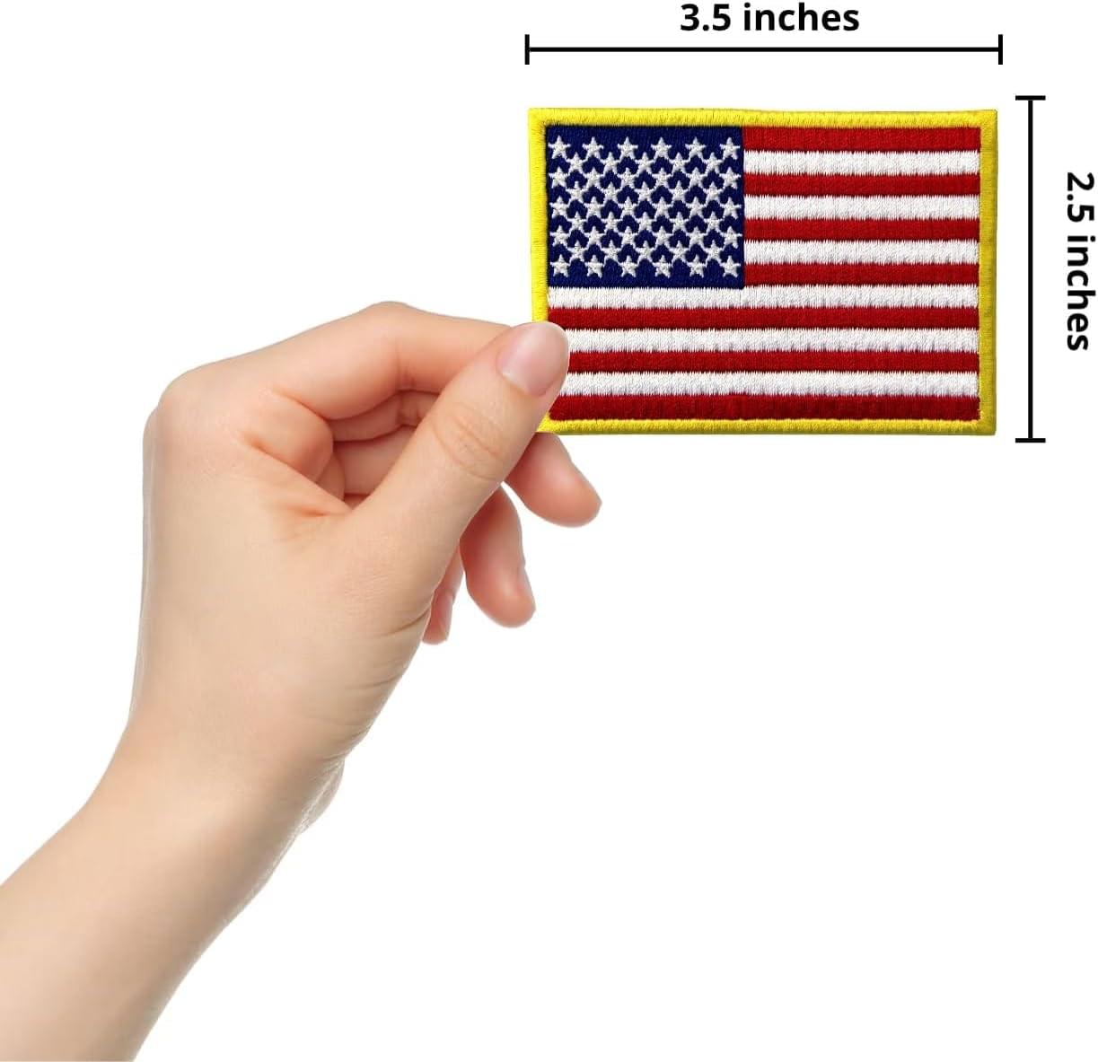 american flag patch premium embroidered, 3.5in
