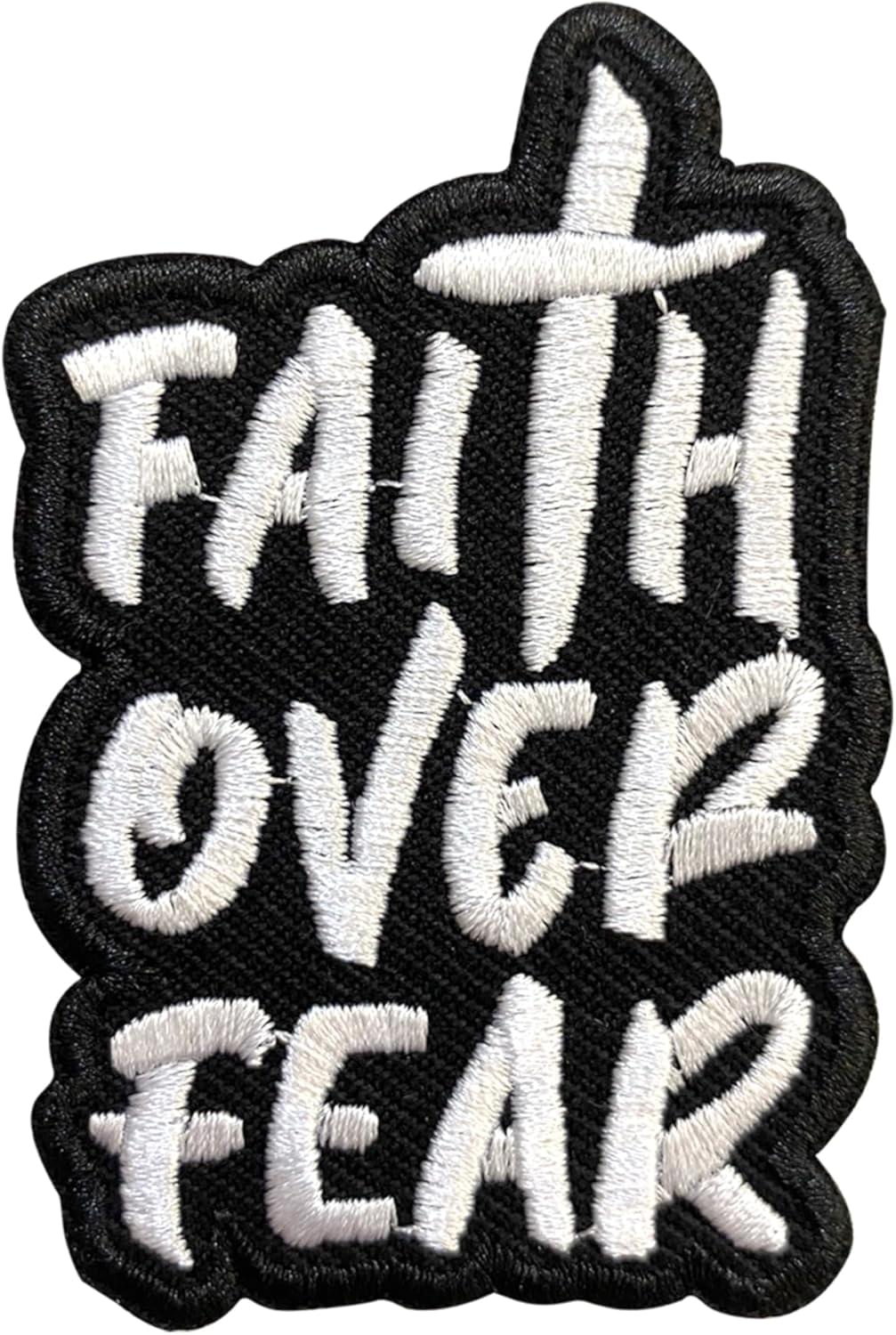 faith over fear embroidery patches