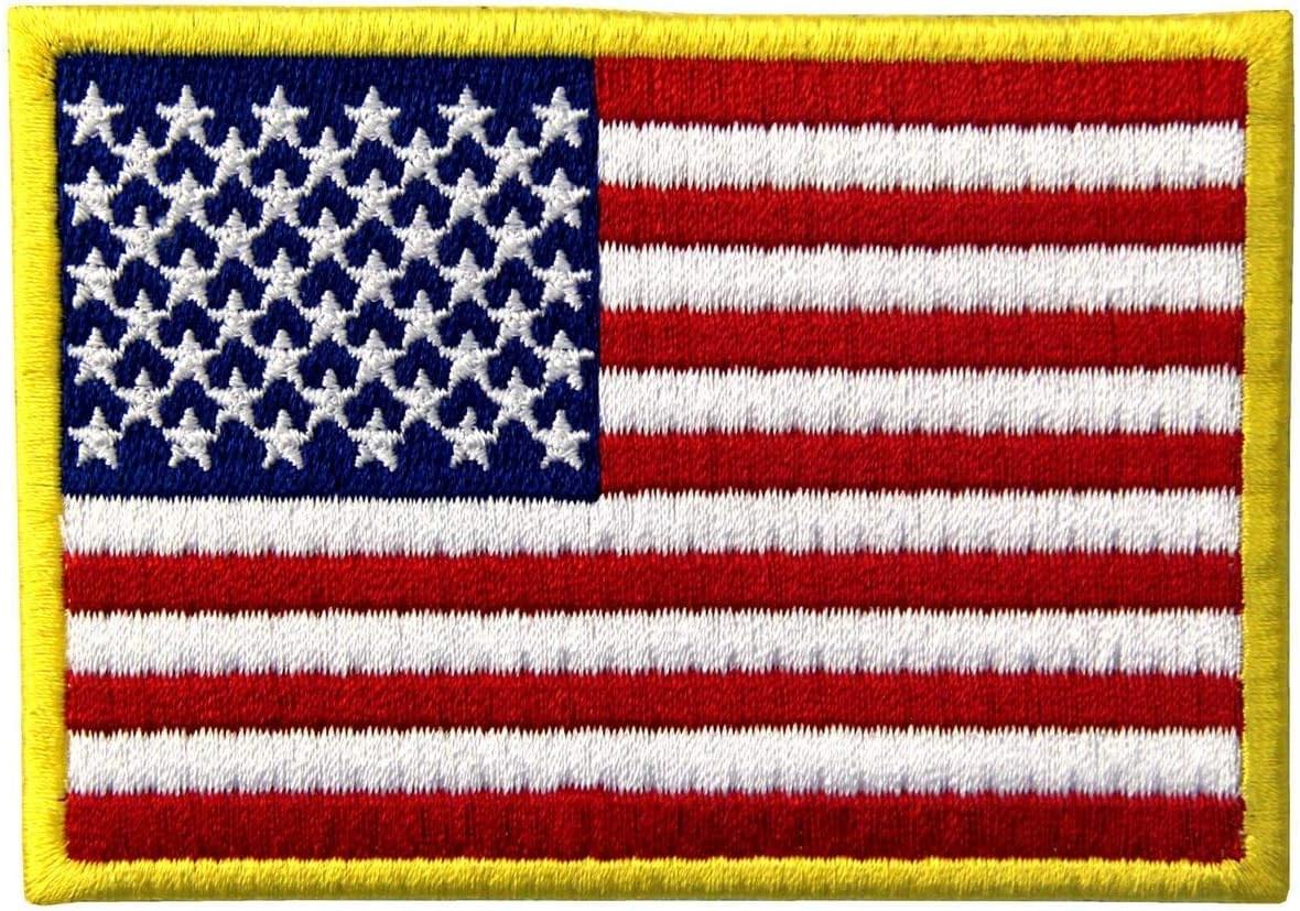 american flag patch premium embroidered, 3.5in