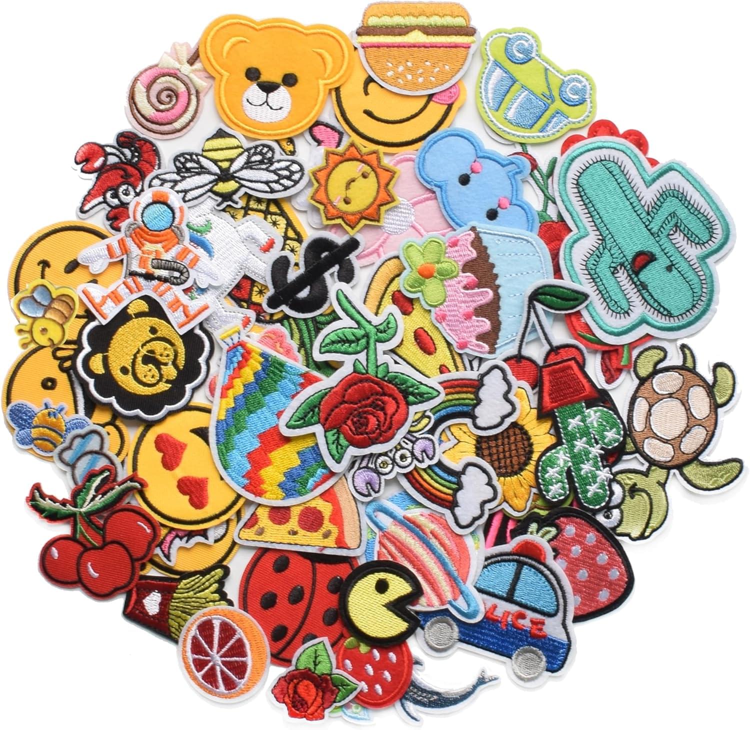 60pcs random assorted styles embroidered patches