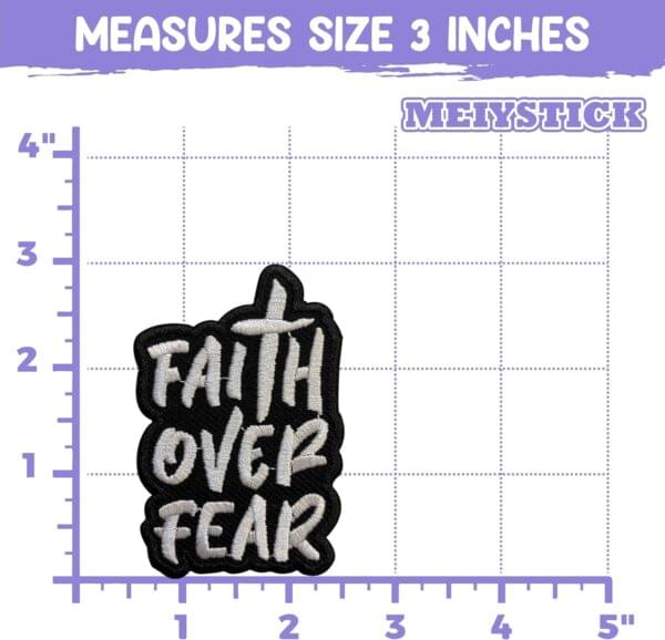 faith over fear embroidery patches